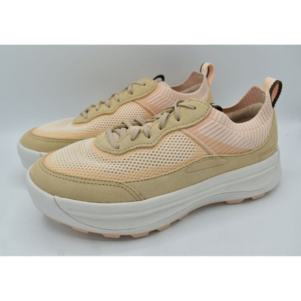 Sorel Womens Size 9 ONA 503 Low Knit White Peach Nova‎ Sand Sneakers Shoes